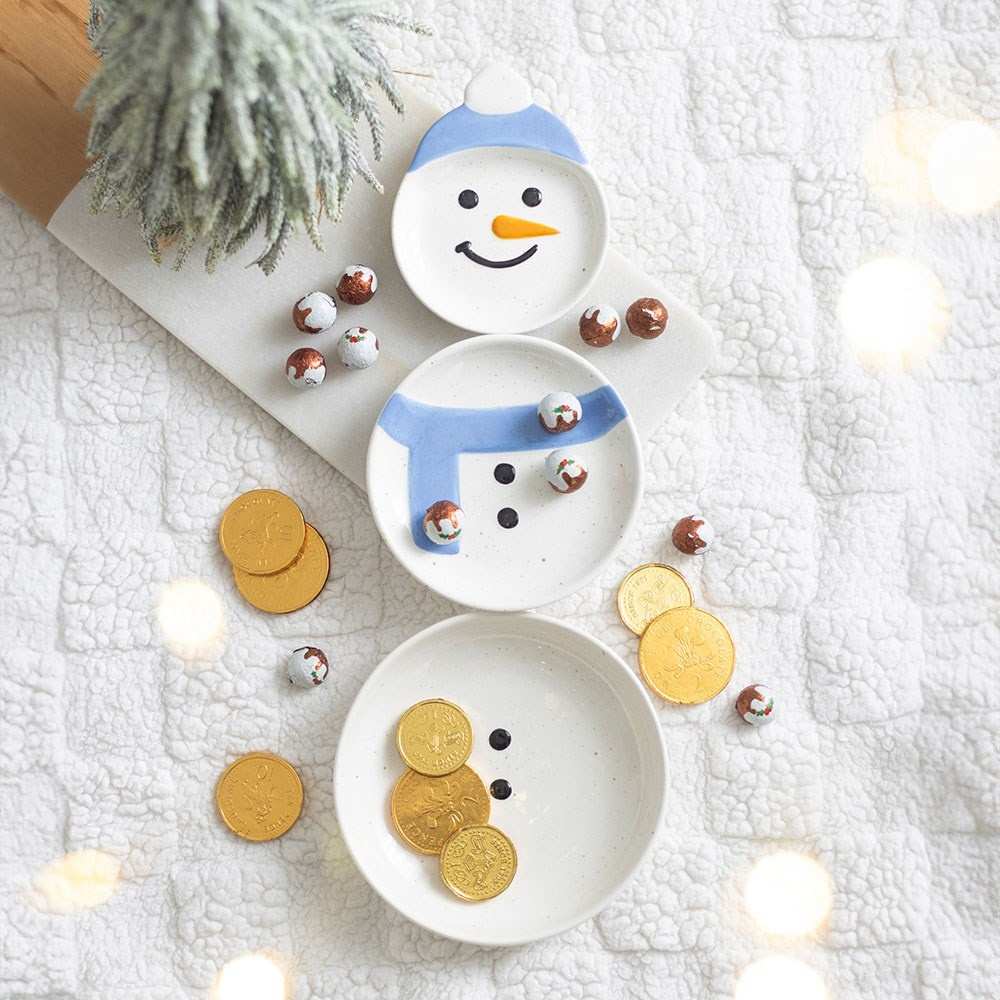 Something Different - Set of 3 Winter Snowmen Stacking Kommen Set - Multicolours